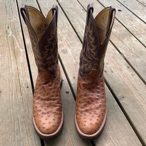 Mens Full Quill Ostrich Boots